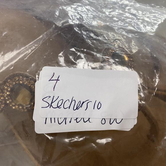 Skechers Beverlee Bizzy Babe Wedge Sandal Womens 10 Brown Rhinestone Luxe Foam - Picture 14 of 14